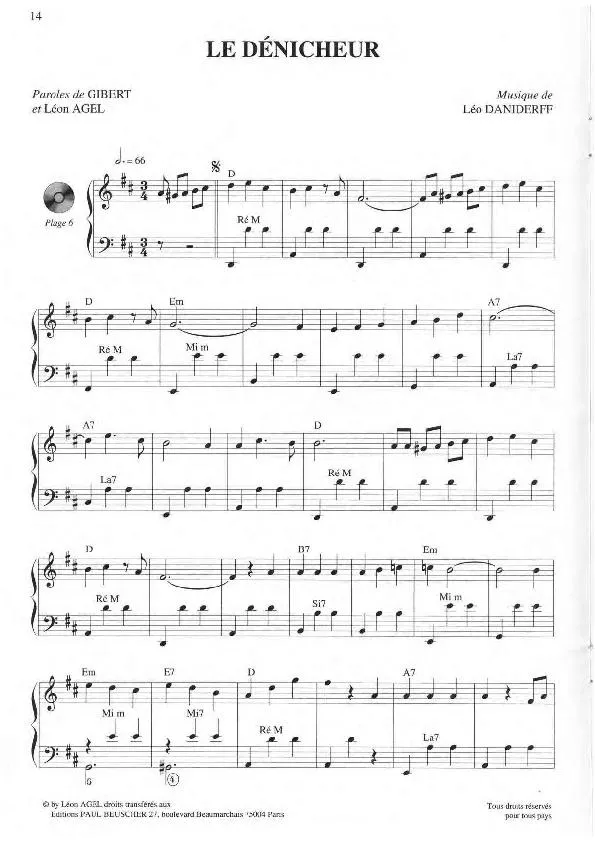 télécharger la partition d'accordéon Le dénicheur (Chant : Georgette Plana / Lucienne Delyle) (Valse) au format PDF