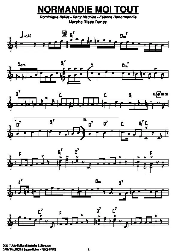 télécharger la partition d'accordéon Normandie Moi Tout (Marche Disco Dance) au format PDF