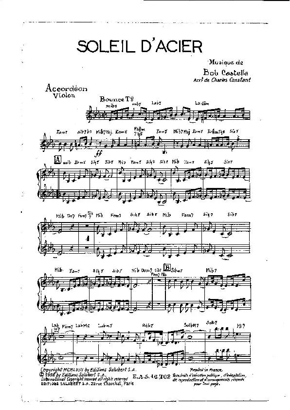 télécharger la partition d'accordéon Soleil d'acier (Arrangement de : Charles Constant) (Bounce) au format PDF
