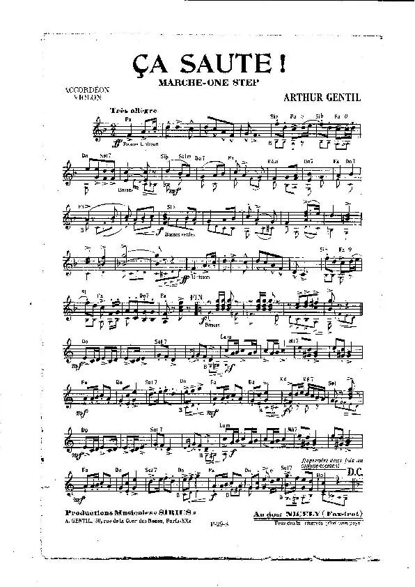 télécharger la partition d'accordéon Ça saute (Orchestration) (Marche One Step) au format PDF
