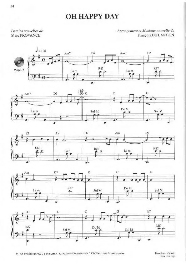 télécharger la partition d'accordéon Oh Happy Day (Chant : The Edwin Hawkins Singers) (Gospel) au format PDF
