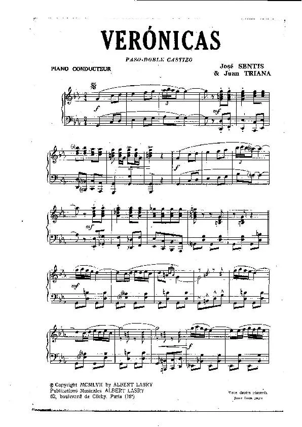 télécharger la partition d'accordéon Veronicas (Orchestration) (Paso Doble) au format PDF