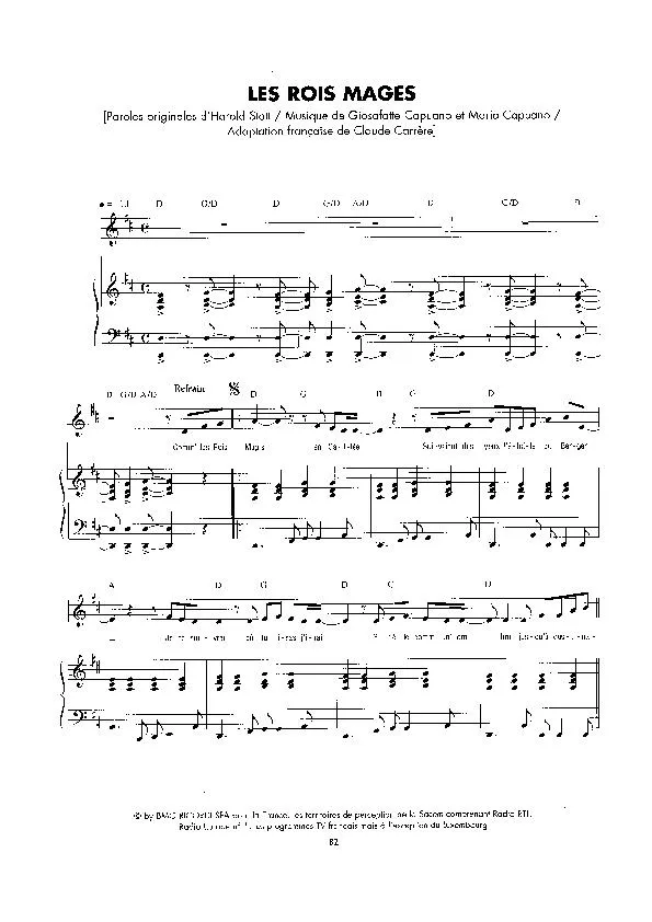 télécharger la partition d'accordéon Les Rois Mages (Chant : Sheila) (Pop) au format PDF