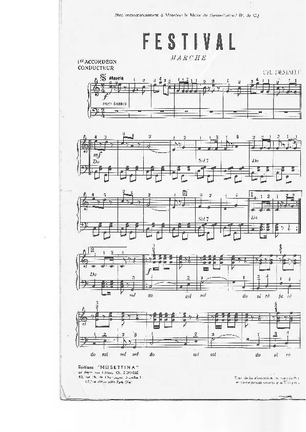 télécharger la partition d'accordéon Festival (Marche) (1er Accordéon) au format PDF