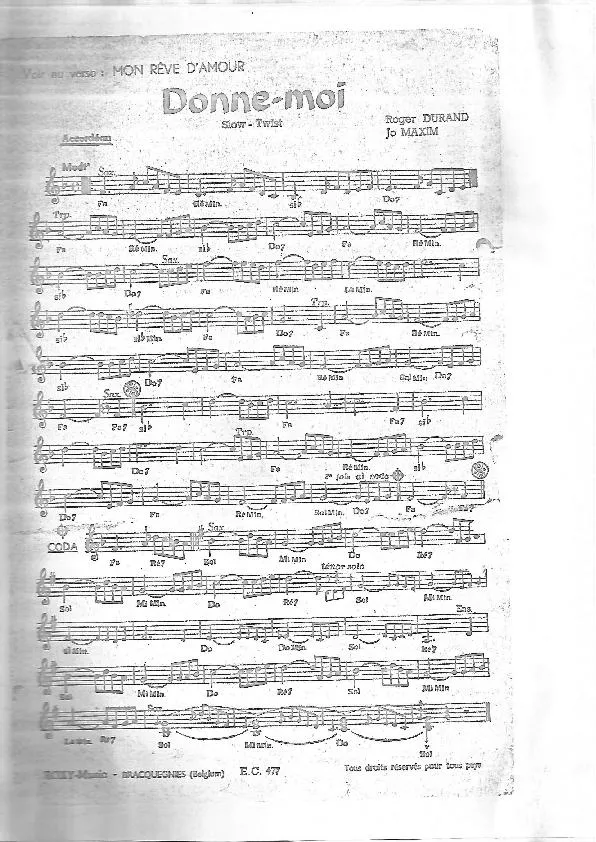 télécharger la partition d'accordéon Donne Moi (Slow Twist) au format PDF