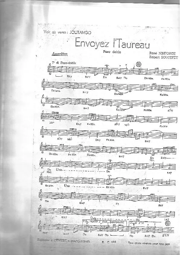 télécharger la partition d'accordéon Envoyez l' taureau (Paso Doble) au format PDF