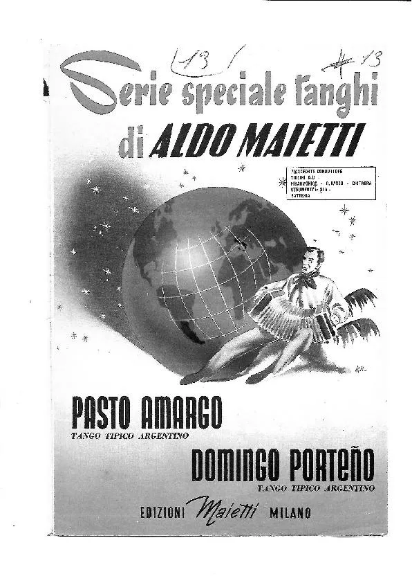 télécharger la partition d'accordéon Pasto Amargo + Domingo Porteño (Tango Tipico Argentino) (Partie : Piano) au format PDF