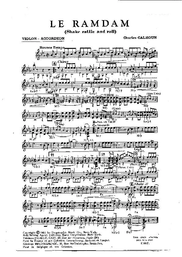 télécharger la partition d'accordéon Le Ramdam (Shake rattle and roll) (Du Film : How to be very popular) (Orchestration Complète) (Bounce) au format PDF