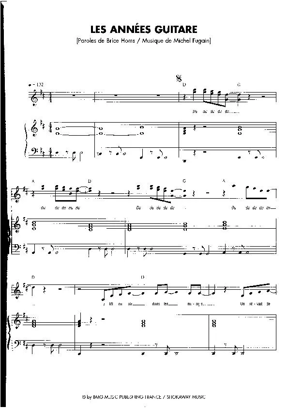 télécharger la partition d'accordéon Les années guitare (Pop) au format PDF