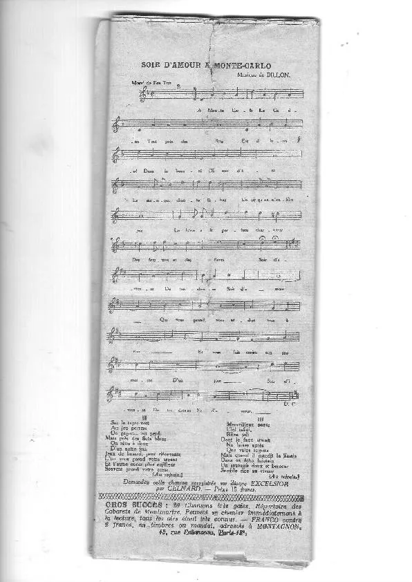 télécharger la partition d'accordéon Soir d'amour à Monte Carlo (Chant : Gelnard) (Fox Trot) au format PDF
