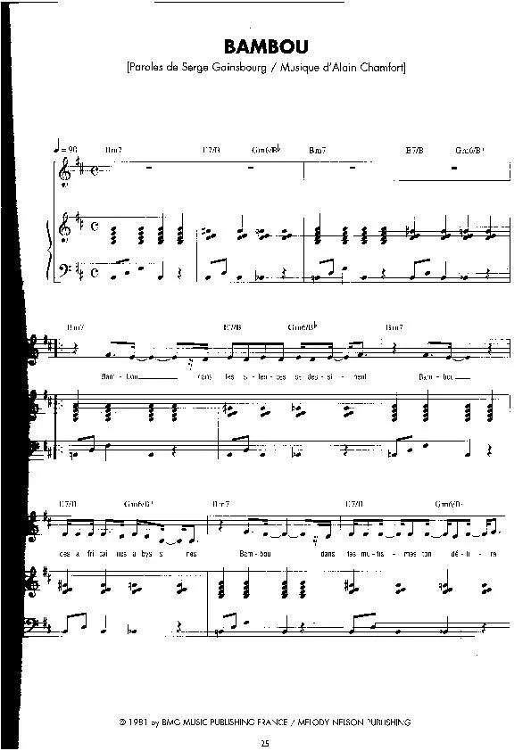 télécharger la partition d'accordéon Bambou (Disco) au format PDF
