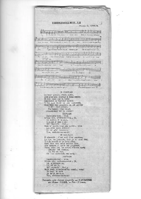 télécharger la partition d'accordéon Embrassez Moi là (Chant : Galiardie) (Fox Trot) au format PDF