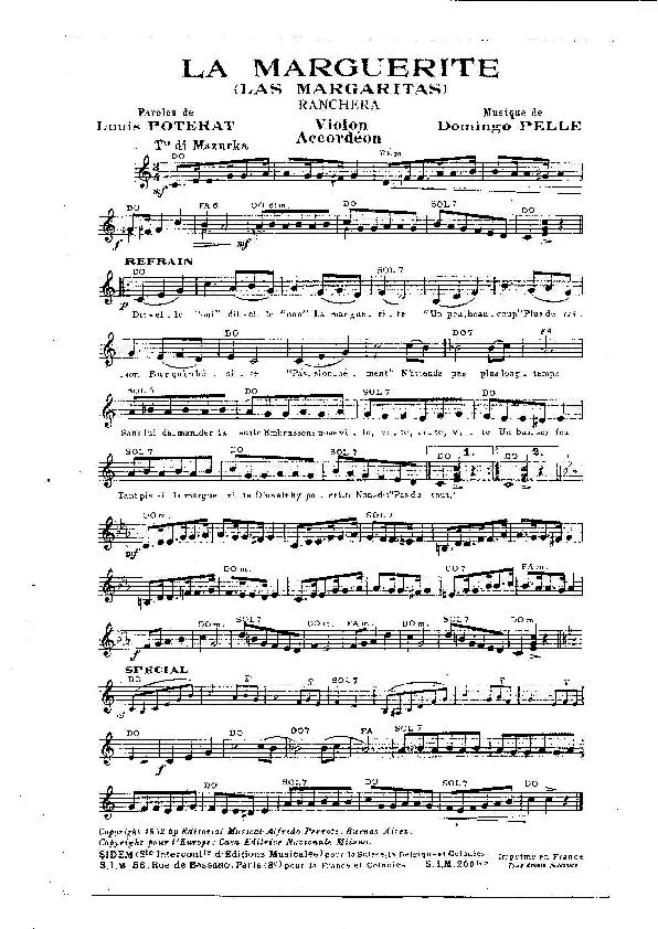 télécharger la partition d'accordéon La marguerite (Las margueritas) (Orchestration) (Mazurka Ranchera) au format PDF