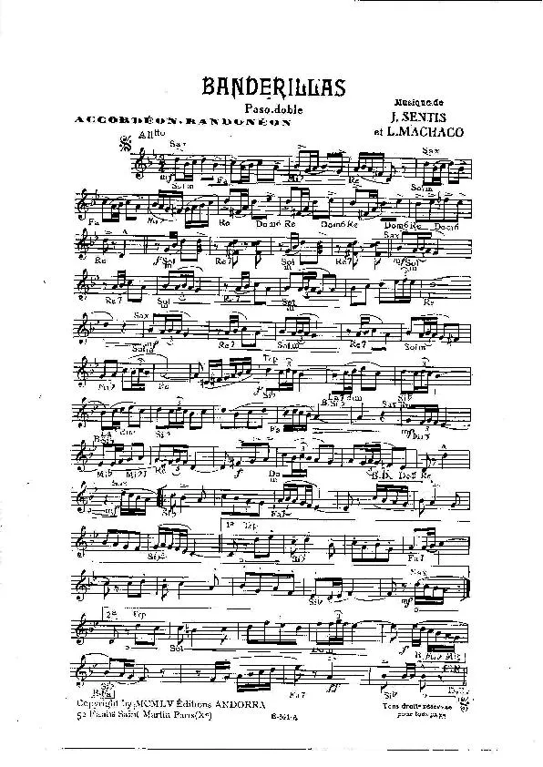 télécharger la partition d'accordéon Banderillas (Orchestration) (Paso Doble) au format PDF