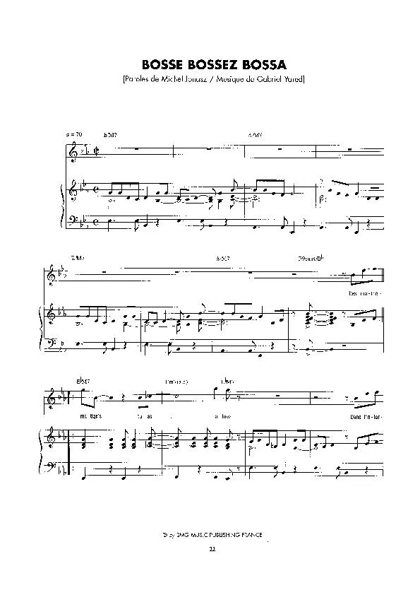 télécharger la partition d'accordéon Bosse Bossez Bossa (Chant : Françoise Hardy) (Pop Jazz) au format PDF