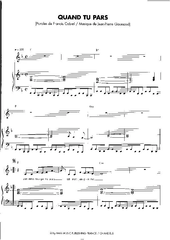 télécharger la partition d'accordéon Quand tu pars (Chant : Rose Laurens) (Synth Pop) au format PDF