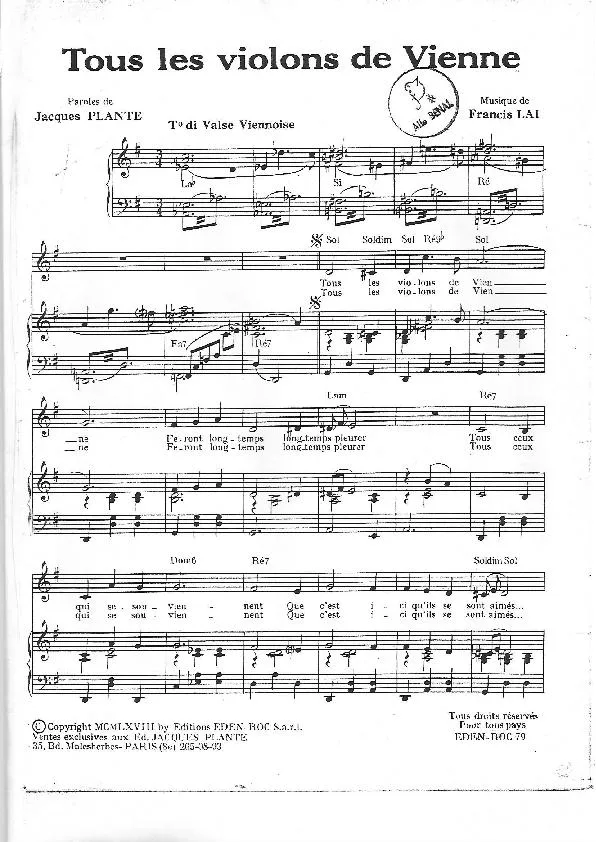 télécharger la partition d'accordéon Tous les violons de Vienne (Valse Viennoise) au format PDF