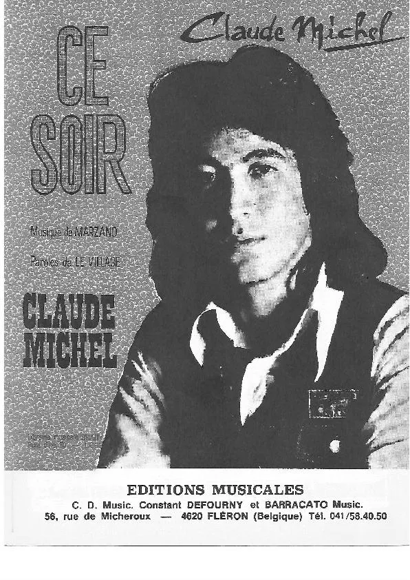 télécharger la partition d'accordéon Ce soir (Chant : Claude Michel) au format PDF