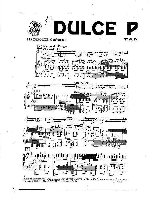 télécharger la partition d'accordéon Dulce Plegaria (Tango) (Partie Piano) au format PDF
