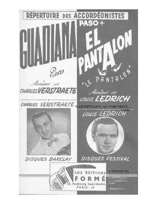 télécharger la partition d'accordéon Guadiana (Orchestration Complète) (Paso Doble) au format PDF