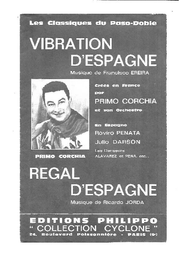 télécharger la partition d'accordéon Vibration d'Espagne (Créé par : Primo Corchia et son orchestre) (Orchestration) (Paso Doble) au format PDF