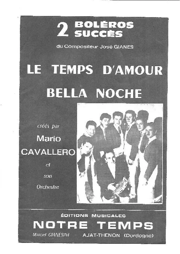 télécharger la partition d'accordéon Bella Noche (Créé par : Mario Cavallero) (Orchestration) (Boléro) au format PDF