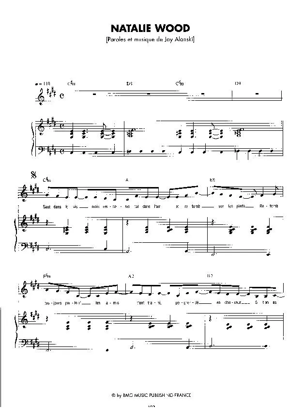 télécharger la partition d'accordéon Natalie Wood (Chant : Jil Caplan) (Pop) au format PDF