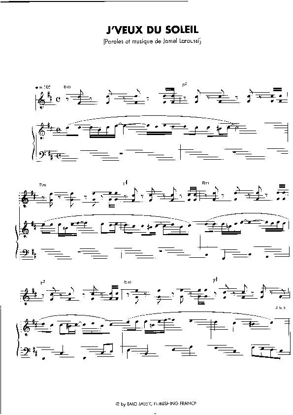 télécharger la partition d'accordéon J'veux du soleil (Chant : Au p'tit bonheur) (Pop) au format PDF