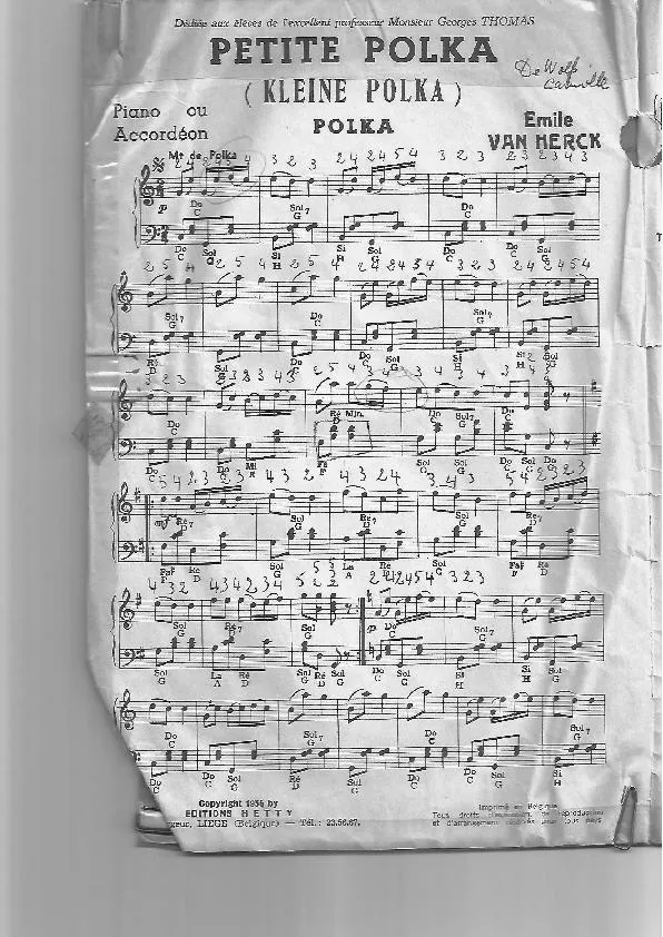 télécharger la partition d'accordéon Petite Polka (Kleine Polka) au format PDF