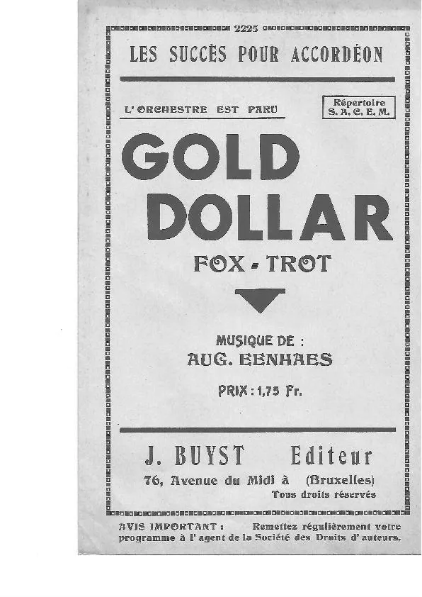 télécharger la partition d'accordéon Gold Dollar (Fox Trot) au format PDF