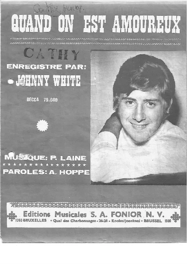 télécharger la partition d'accordéon Quand on est amoureux (Chant : Johnny White) au format PDF