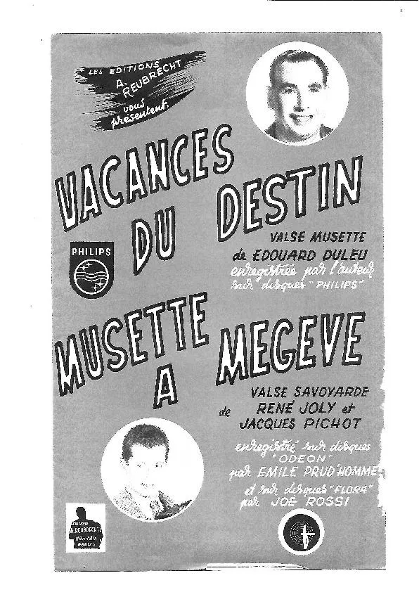 télécharger la partition d'accordéon Vacances du destin (Valse Musette) au format PDF
