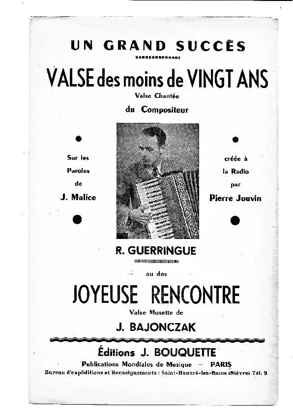 télécharger la partition d'accordéon Joyeuse Rencontre (Valse) au format PDF