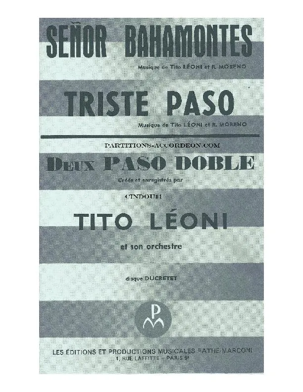 télécharger la partition d'accordéon Triste Paso (Orchestration Complète) au format PDF