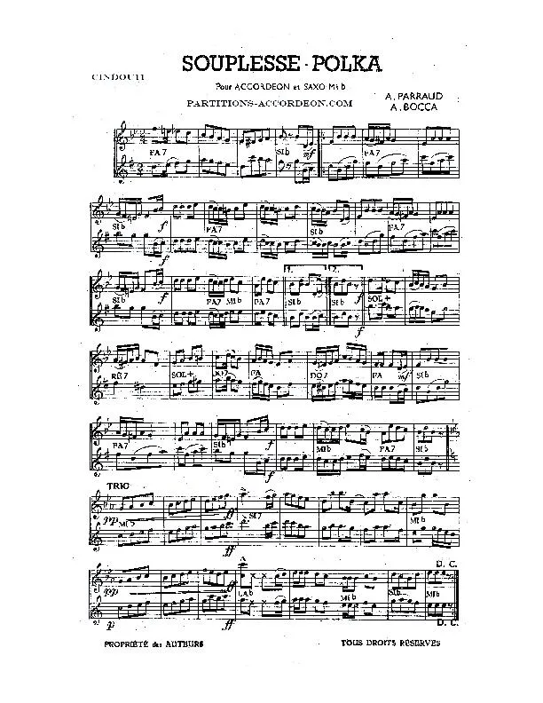 télécharger la partition d'accordéon Souplesse Polka au format PDF