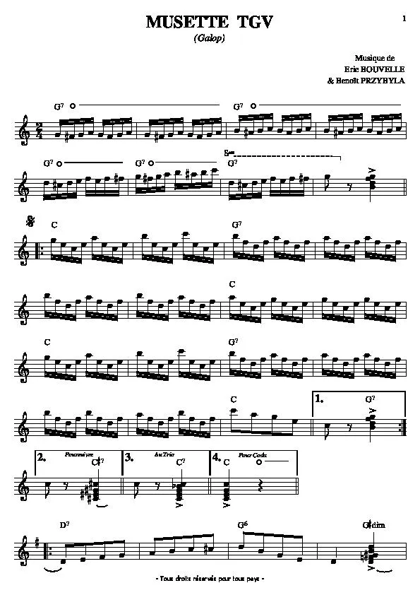 télécharger la partition d'accordéon Musette TGV (Galop) au format PDF