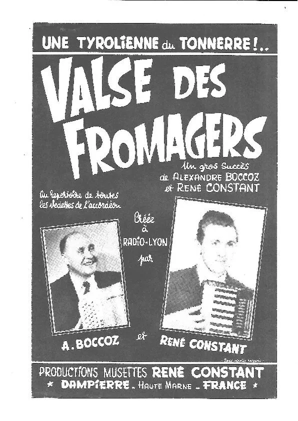 télécharger la partition d'accordéon Valse des Fromagers (Valse Tyrolienne) au format PDF