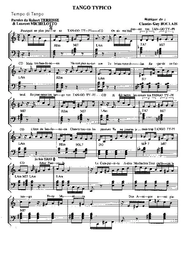 télécharger la partition d'accordéon Tango Typico au format PDF