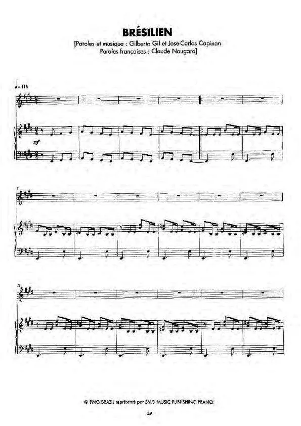 télécharger la partition d'accordéon Brésilien (Latin Pop) au format PDF