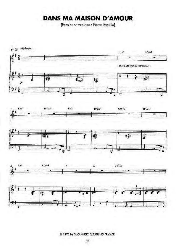 télécharger la partition d'accordéon Dans ma maison d'amour (Pop Folk) au format PDF