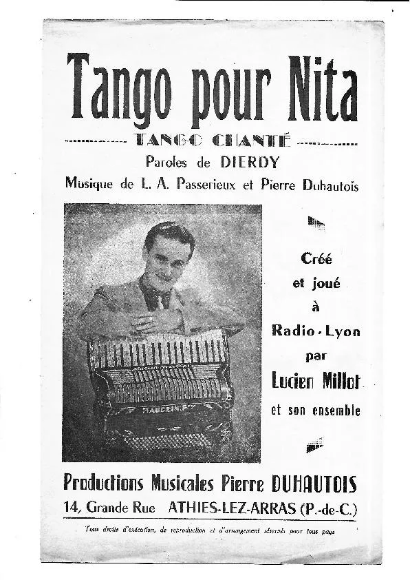 télécharger la partition d'accordéon Tango pour Nita au format PDF