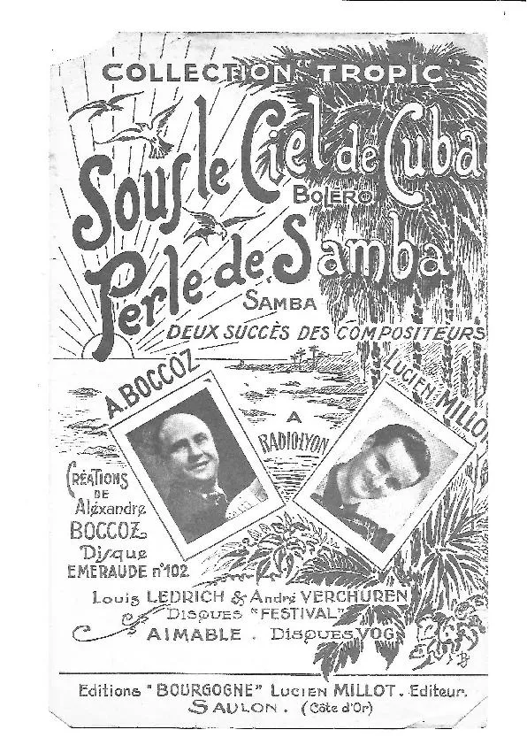 télécharger la partition d'accordéon Perle de Samba (Créée par : Alexandre Boccoz / Louis Ledrich / André Verchuren / Aimable) au format PDF