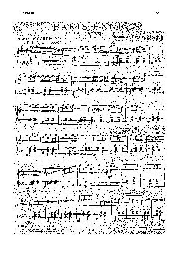 télécharger la partition d'accordéon Parisienne (Arrangement : Charles Demaele) (Valse Musette) au format PDF