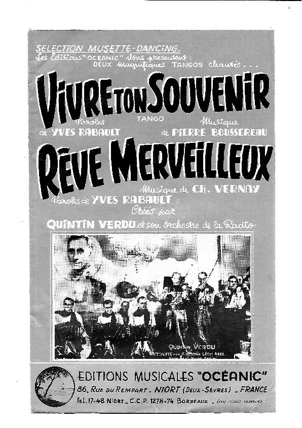 télécharger la partition d'accordéon Un rêve merveilleux (Tango Typique) au format PDF