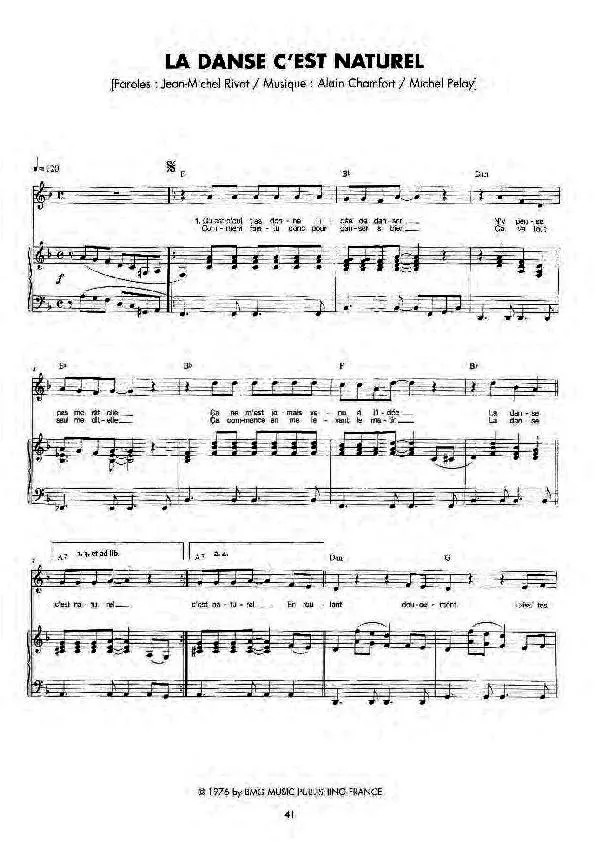 télécharger la partition d'accordéon La danse c'est naturel (Soft Rock) au format PDF