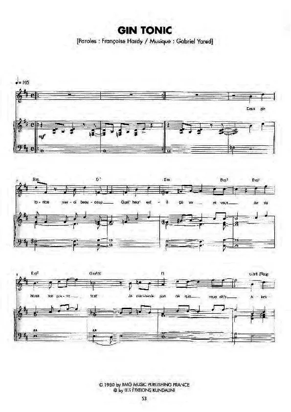 télécharger la partition d'accordéon Gin Tonic (Pop) au format PDF