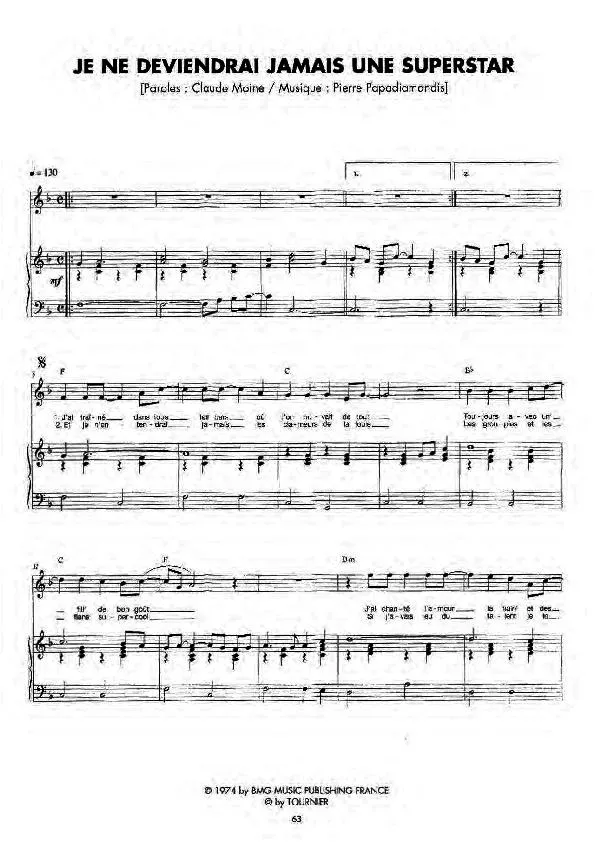 télécharger la partition d'accordéon Je ne deviendrai jamais une superstar (Country Rock) au format PDF