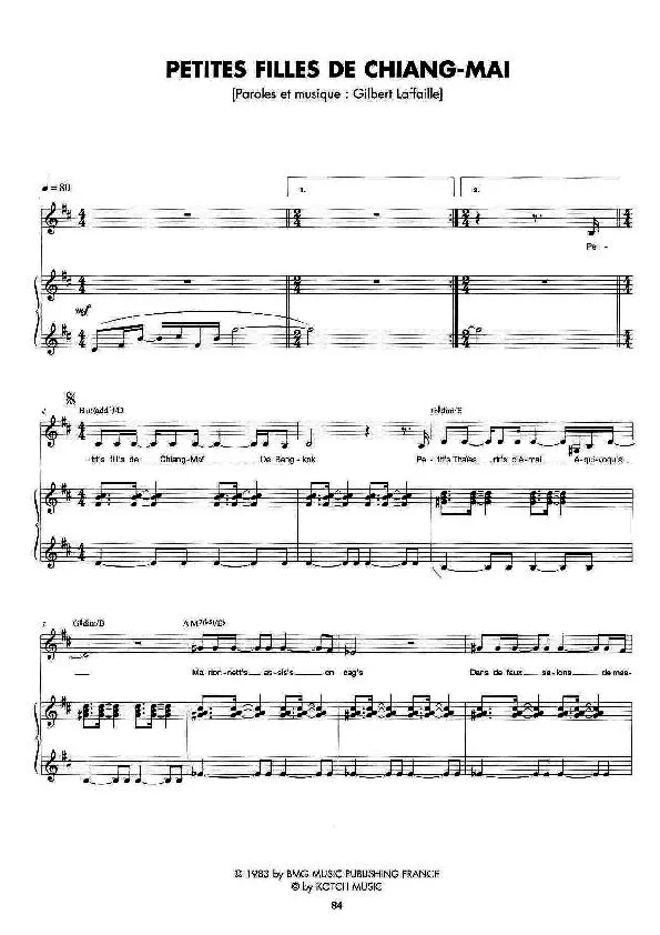 télécharger la partition d'accordéon Petites filles de Chiang Mai (Pop) au format PDF
