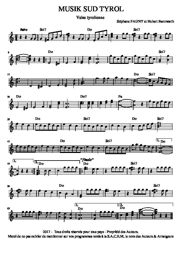 télécharger la partition d'accordéon Musik Sud Tyrol (Valse Tyrolienne) au format PDF