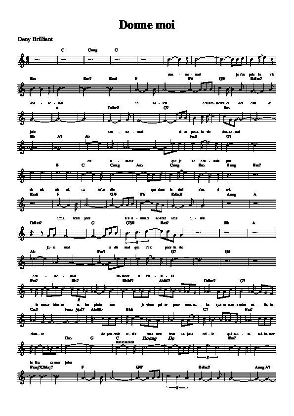 télécharger la partition d'accordéon Donne moi (Slow Rock) (Relevé) au format PDF